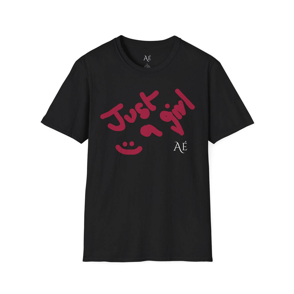 Just a Girl T-Shirt | Black| ASTRÉ Casual Handwritten Graphic Tee for Teens & Women