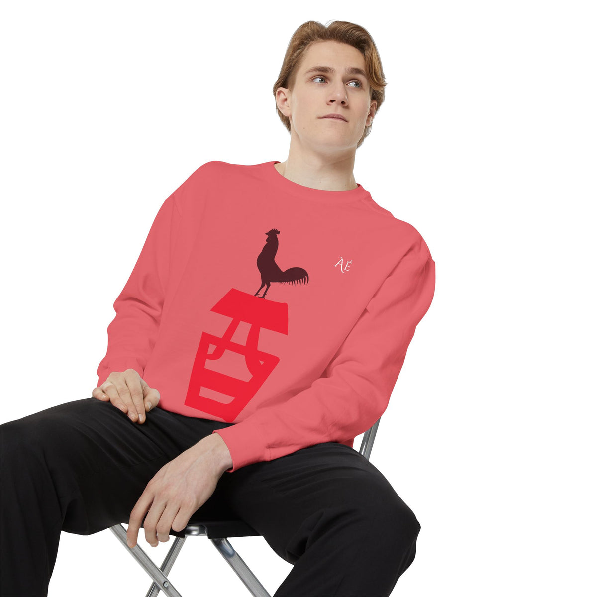 Rooster (酉) Jūnishi Zodiac Animals | 10 of 12 | Astré Crewneck Watermelon Sweatshirt