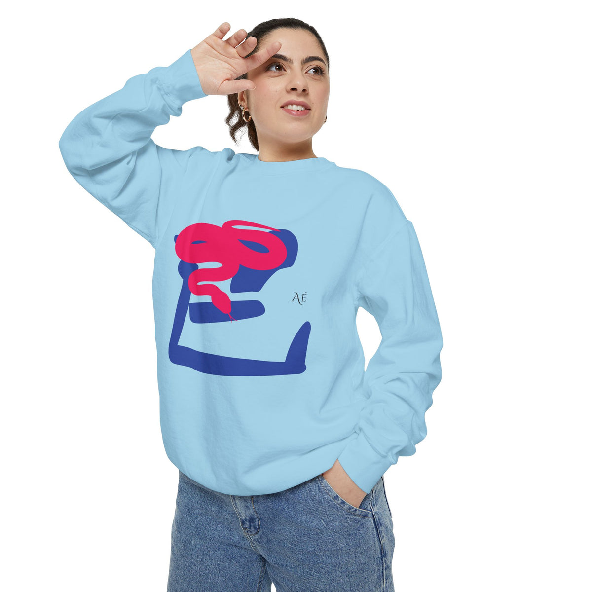 Snake (巳) Jūnishi Zodiac Animals | 6 of 12 | Astré Crewneck Chambray Sweatshirt