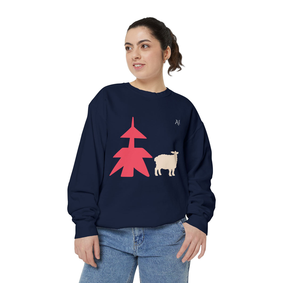 Sheep (未) Jūnishi Zodiac Animals | 8 of 12 | Astré Crewneck True Navy Sweatshirt