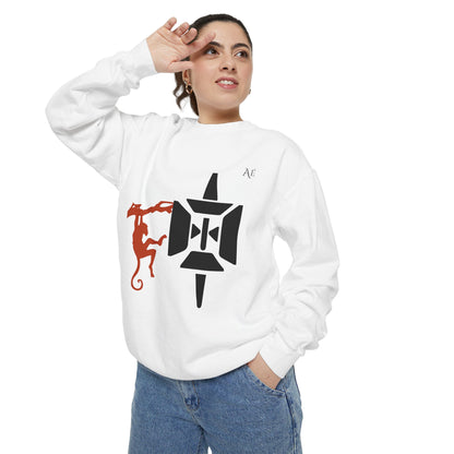 Monkey (申) Jūnishi Zodiac Animals | 9 of 12 | Astré Crewneck White Sweatshirt