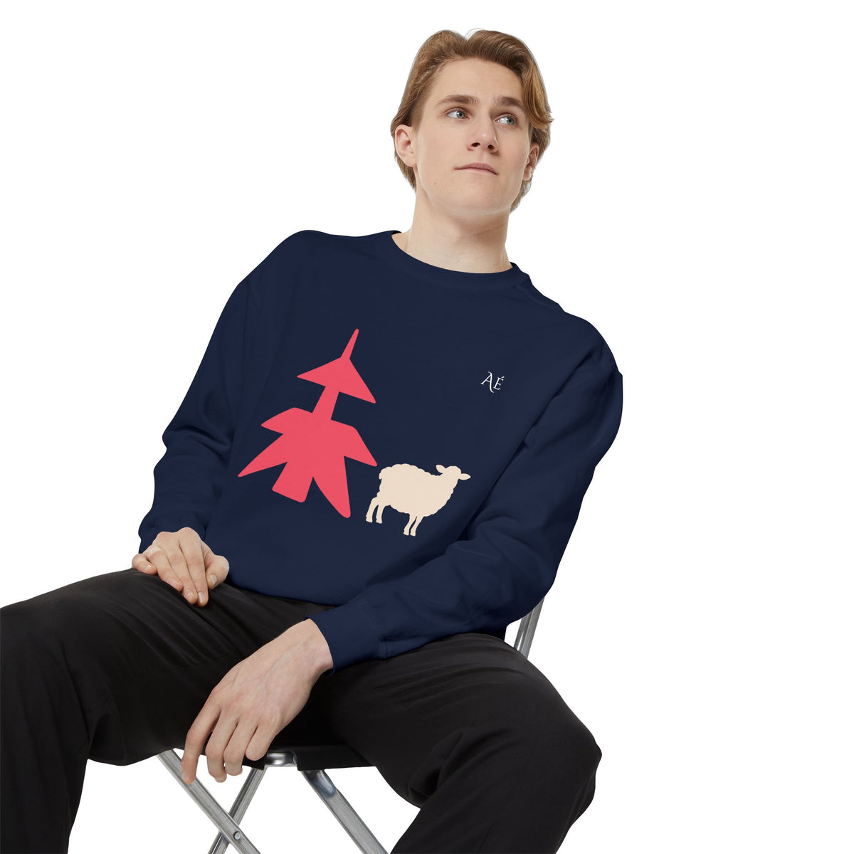 Sheep (未) Jūnishi Zodiac Animals | 8 of 12 | Astré Crewneck True Navy Sweatshirt