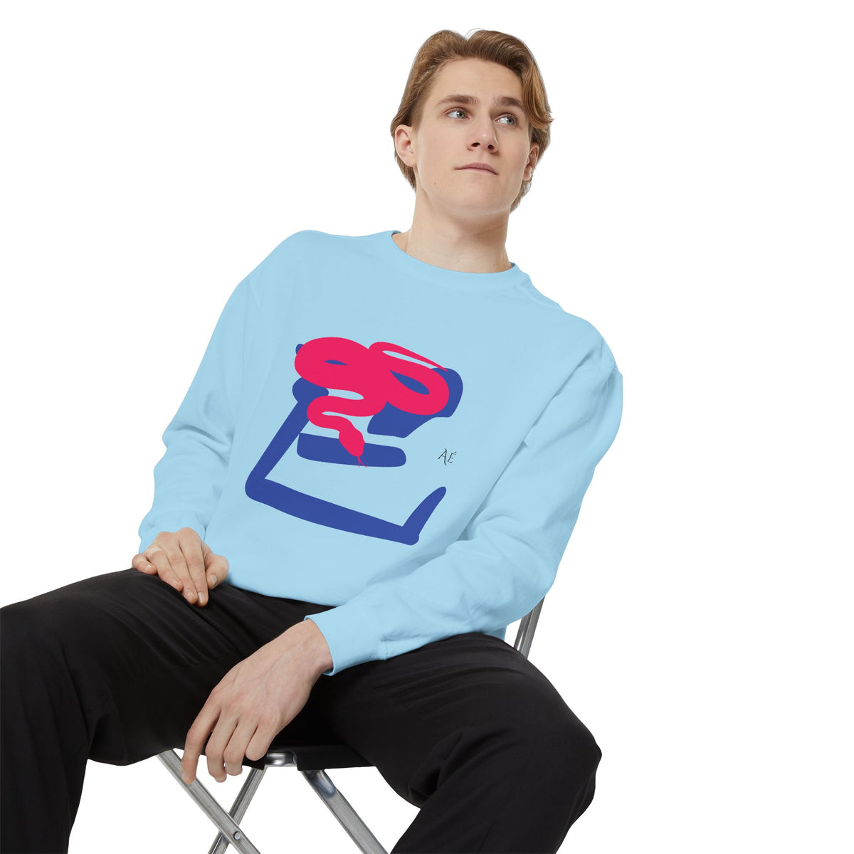 Snake (巳) Jūnishi Zodiac Animals | 6 of 12 | Astré Crewneck Chambray Sweatshirt