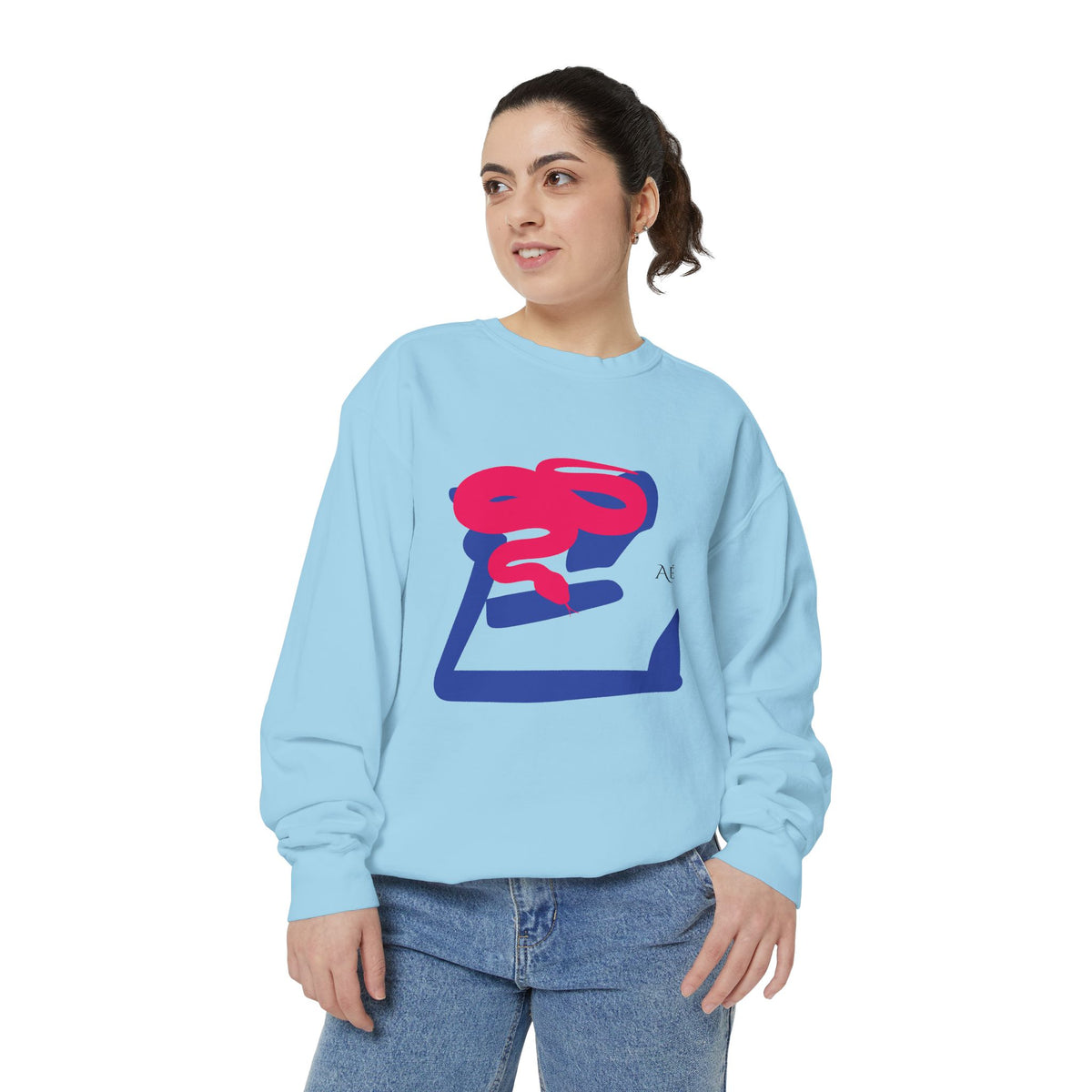 Snake (巳) Jūnishi Zodiac Animals | 6 of 12 | Astré Crewneck Chambray Sweatshirt